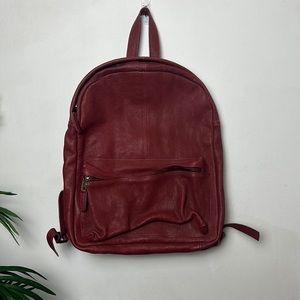 CNP Cut N Paste Genuine Leather Red Book bag Backpack